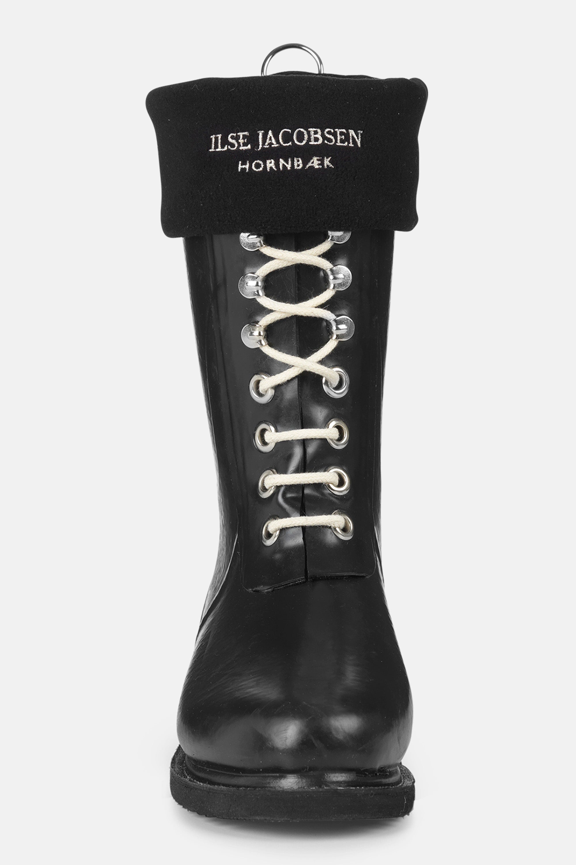 Ilse Jacobsen Hornbæk Footwear Fleece strumpor för RUB15 mellanhöga gummistövlar Scarf 001120 Black Creme